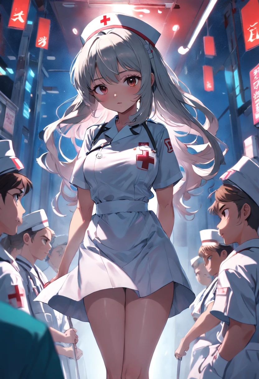 Female nurse with big breasts