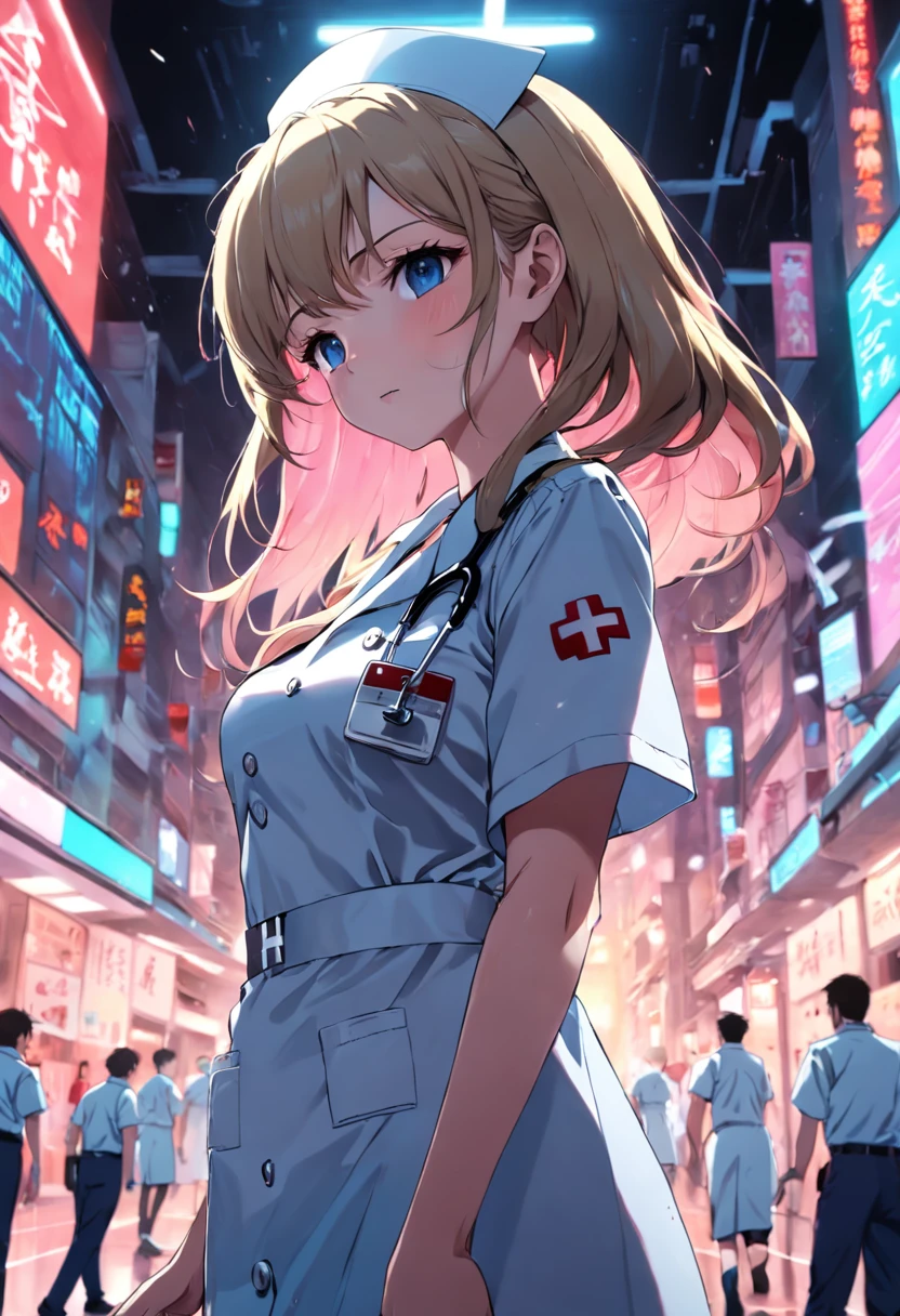 Female nurse with big breasts
