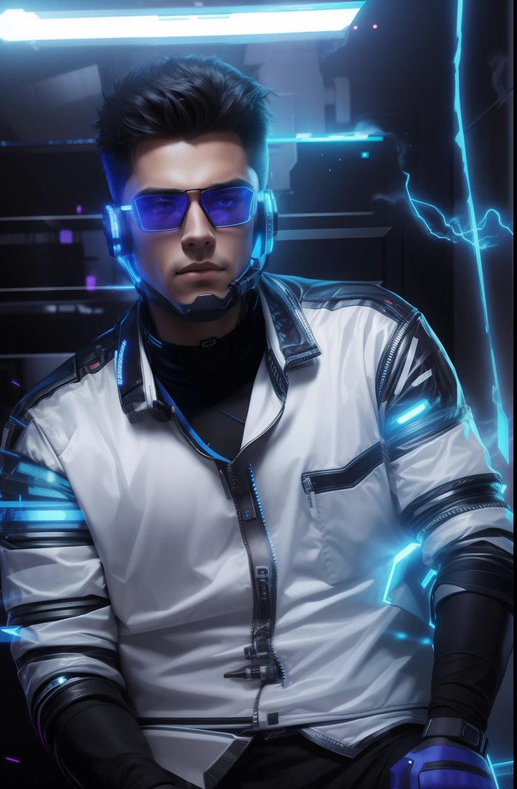 Change background cyber punk handsome boy,realistic face,8k,ultra realistic