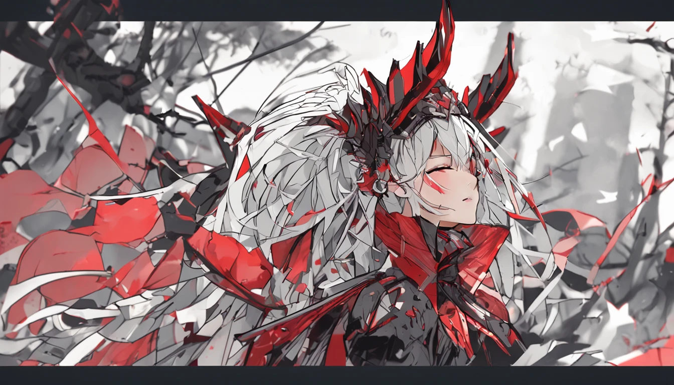 Puddle of blood - Horror - Tatami stained with blood stains - Night - sad look - Lowered gaze - pale eyes."Scary with blood - Ukiyo-e - Blood - Tattoo - Woman with tattoos - Full body tattoo - Yokai - Horror - Scary - Spooky - Spooky - Horror.