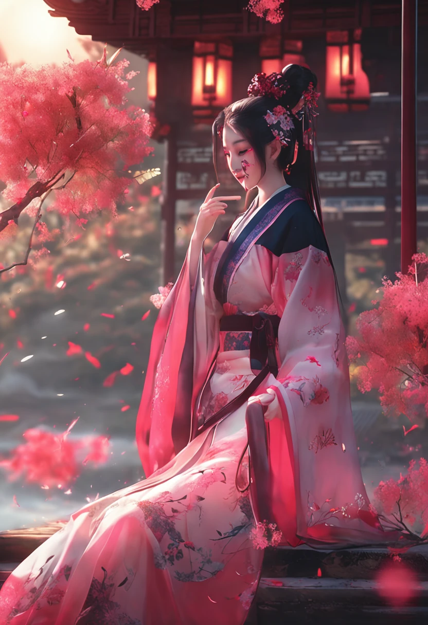 1girl, (hanfu), glowing, sidelighting, wallpaper,