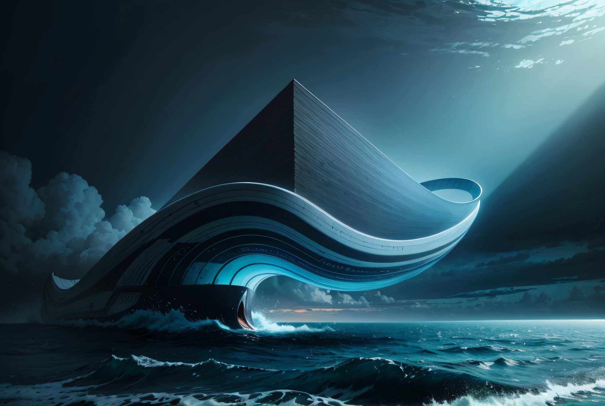 No humans, highest image quality, ultra high definition, shooting pictures, realistic, clear sea surface, infinite extension, sea surface, low saturation blue tones, high brightness, no trees,