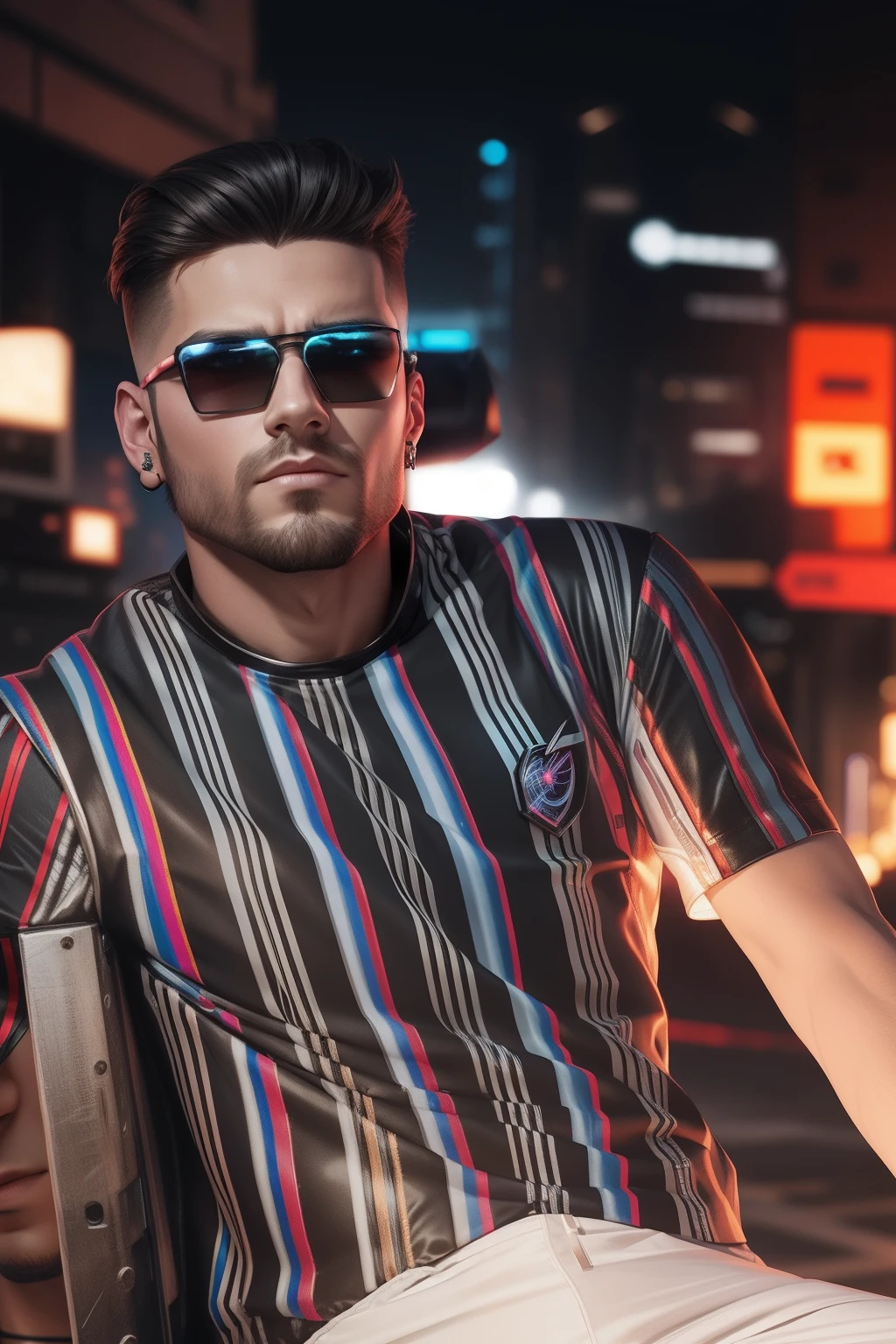 Change background cyber punk handsome boy,realistic face,8k,ultra realistic