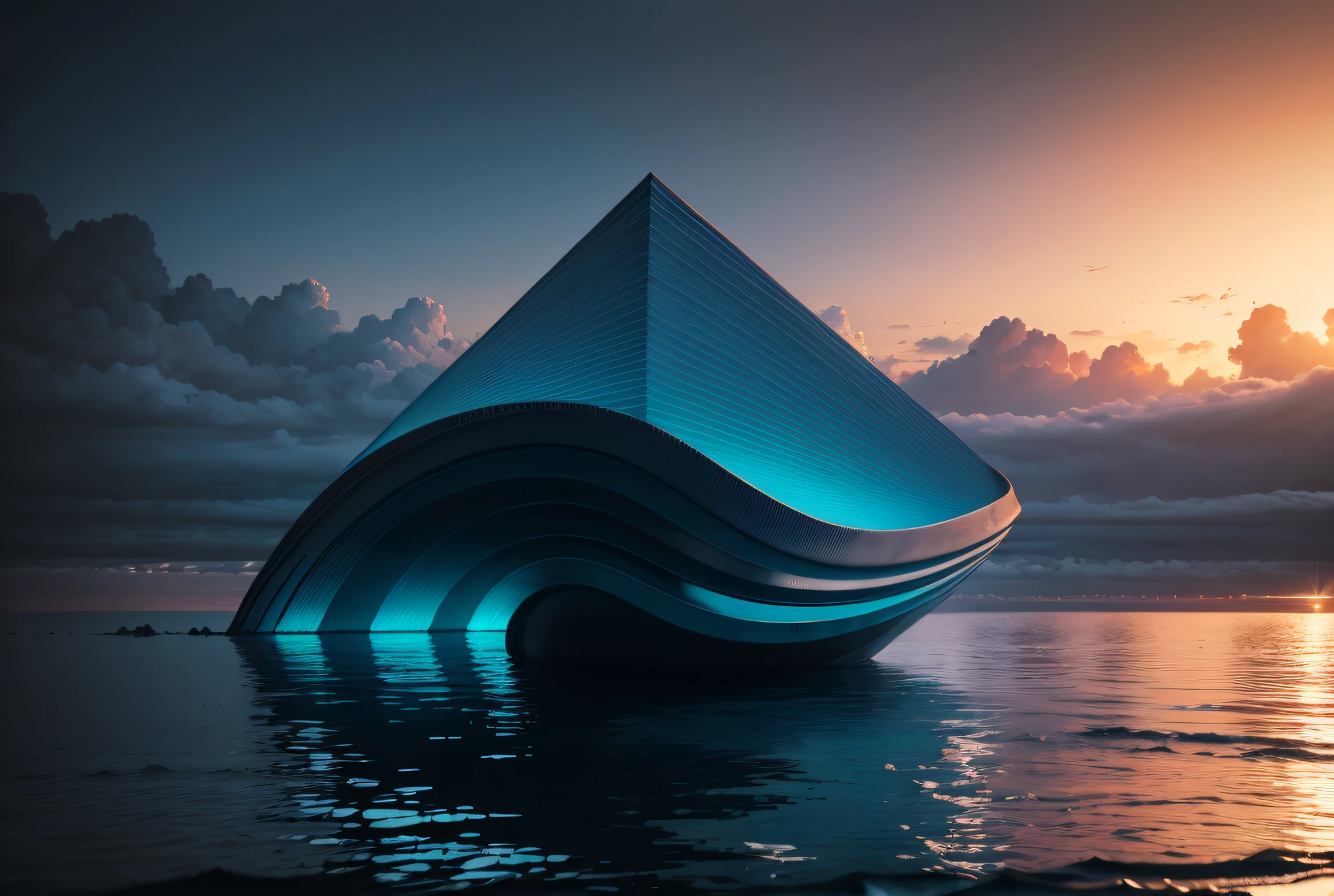 No humans, highest image quality, ultra high definition, shooting pictures, realistic, clear sea surface, infinite extension, sea surface, low saturation blue tones, high brightness, no trees,