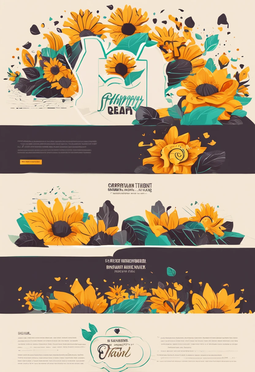 Corporate lettermark logo with letter sunflower, logo design, vector logo, modern, bold, clean