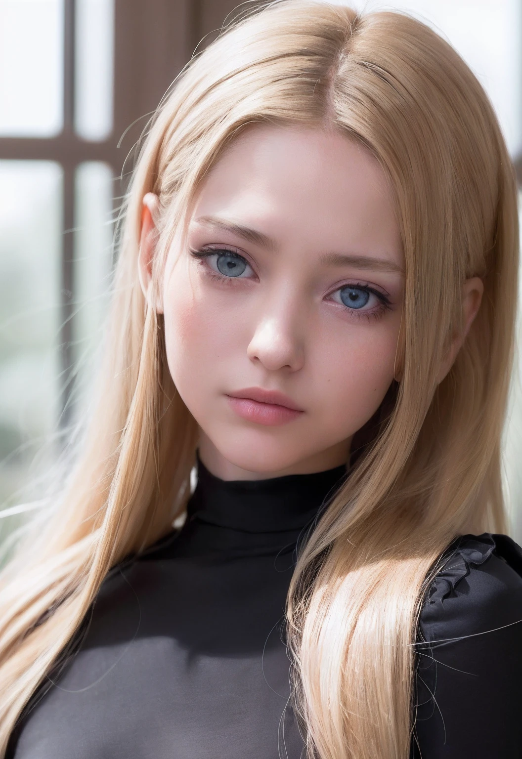 Nacht, RAW-Fotografie, ((Portrait of extreme beauty))), (Ultimate Beauty Portrait))), 女の子1人, 16 year old Russian girl, (hellblondes Haar)), [blaue Augen], Shiny, shinny skin, Seidiges, superlanges, glattes Haar, Eyeliner, Flatterndes Haar, (((Meisterwerk, Top quality, Ultra-Details, Film-Licht, Komplexe Details, hight resolution, 8K, sehr detailliert)), Detaillierter Hintergrund, 8K UHD, DSLR, Weiches Licht, High quality, Filmkorn, Fujifilm XT3, light depth of field, natural lightting, (Perfekte Hand), Perfektes Gesicht, Aus der Ferne gesehen