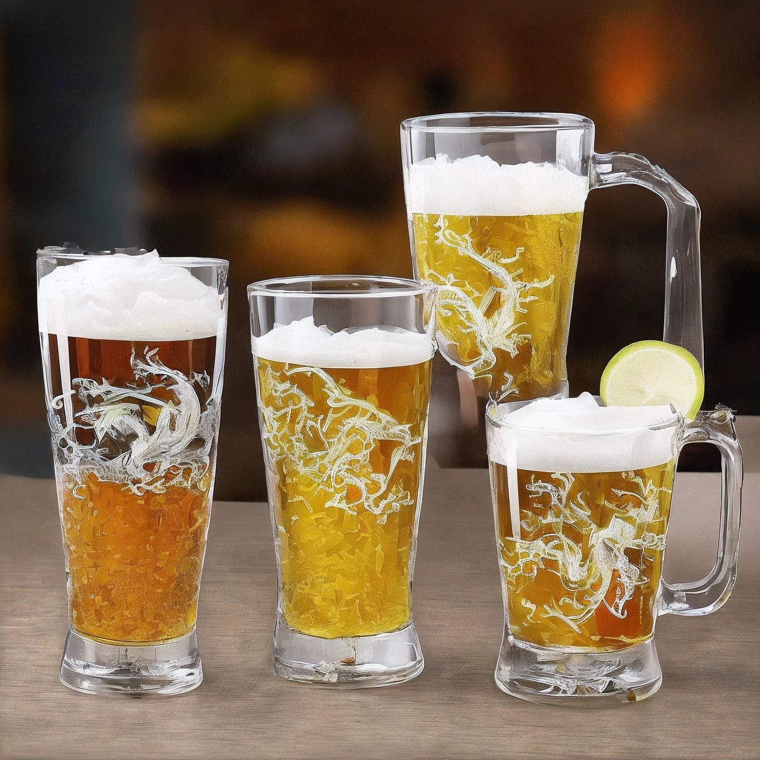 Beer glass with flavour of dragon