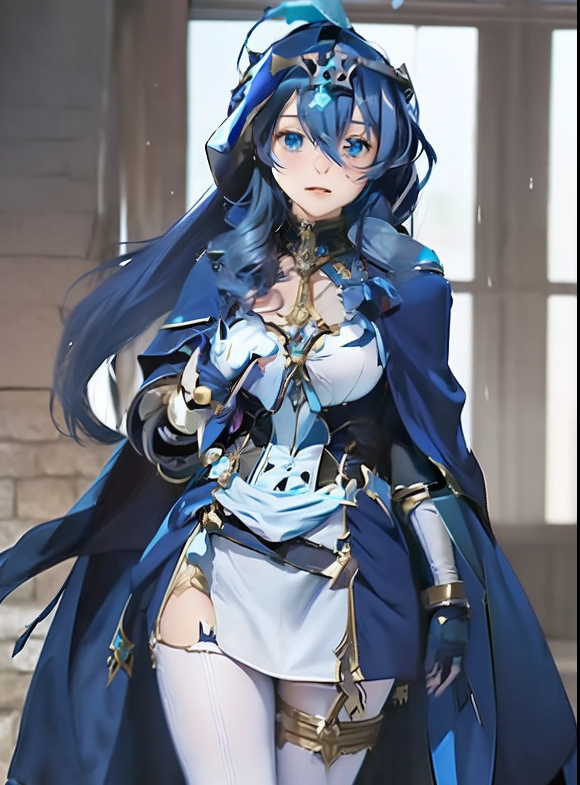 1 girl, kinako_Crony, Virtual_Youtuber, nedium breasts, Alone, blue_The eye, Raise your legs, bigger_nedium breasts, the bow, Independent_the sleeve, the hair_intake, blue_the hair, mitts, jewely, The white_Background with, Black_Raise your legs, lookingat_Show on the_peeping at the viewer, 耳Nipple Ring, Black_mitts, short_the hair, sitted, peculiarity_name, _Background with, The clothes ar_cut out, blue_the bow, hijabi sluty, the bow_耳Nipple Ring, nipple chain, knees_Upp, By bangs, a skirt, deactivated_beak, capes, Chopping_cut out, veils,
