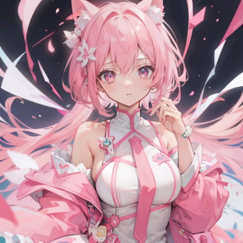 female pervert，Pink and white color scheme