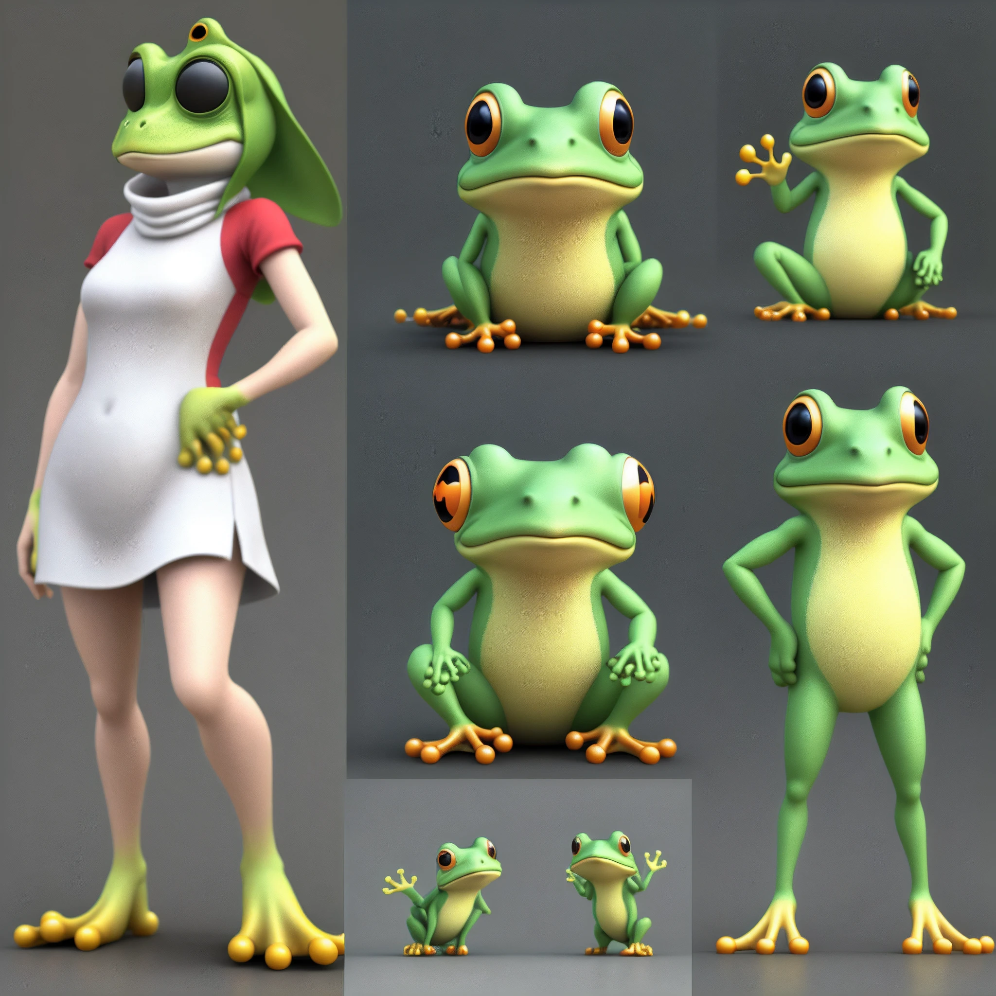3D frog wallpaper cute personality