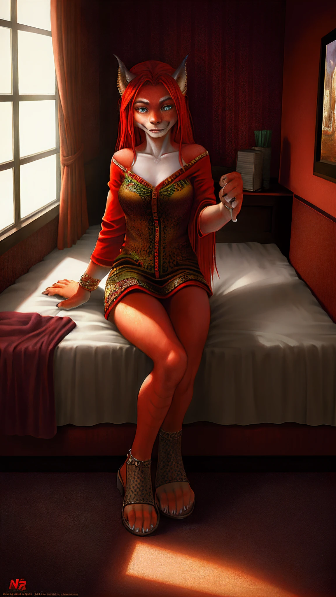 Kallen Stadtfeld from Code Geass lies naked on a couch in a sensual pose and moans