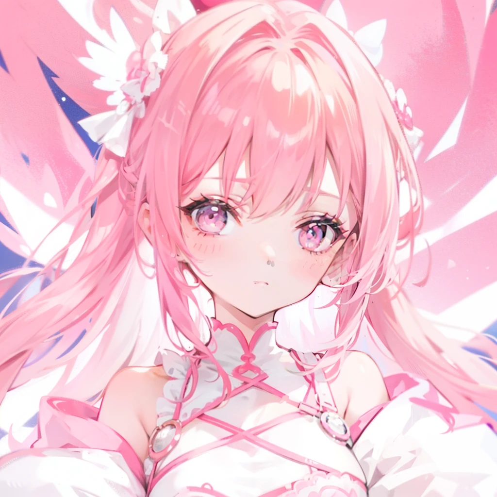 Sweet girl，Pink and white color scheme