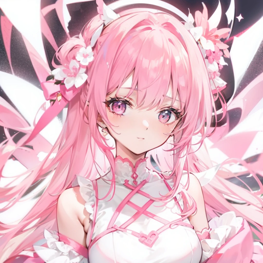 Sweet girl,Pink and white color scheme