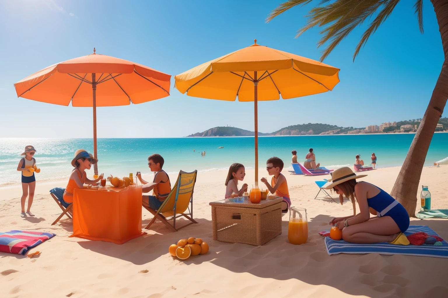 Year: 2020
Country: Spain
Description: On the sun-dappled beaches of Costa Brava, a group of friends enjoys a leisurely day. Tweens and teenagers build sandcastles, fly colorful kites, and sip freshly squeezed orange juice from vintage glass bottles.