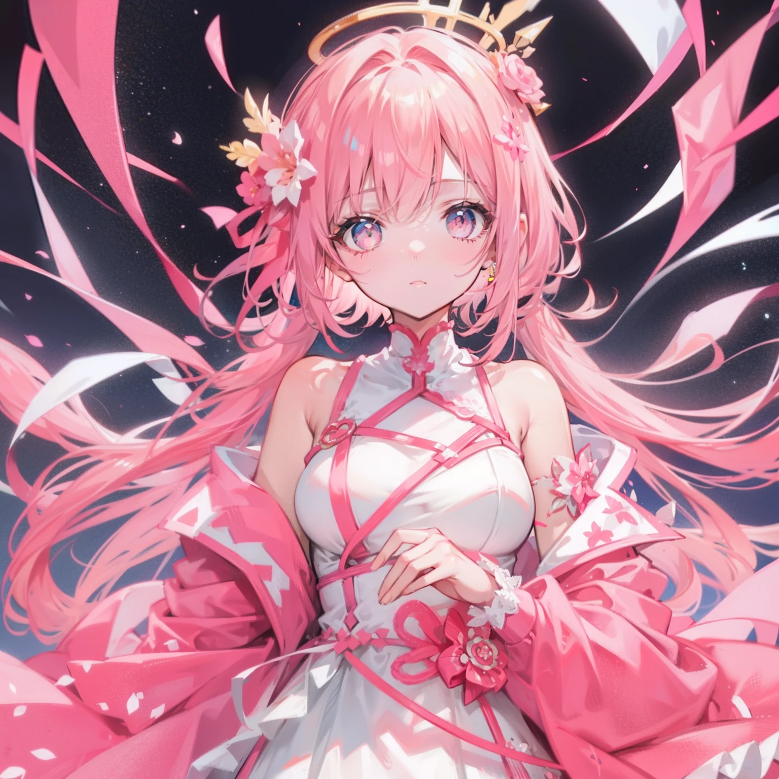 Sweet girl,Pink and white color scheme