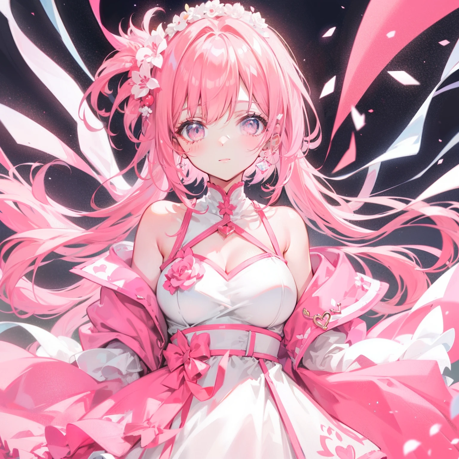 Sweet girl,Pink and white color scheme