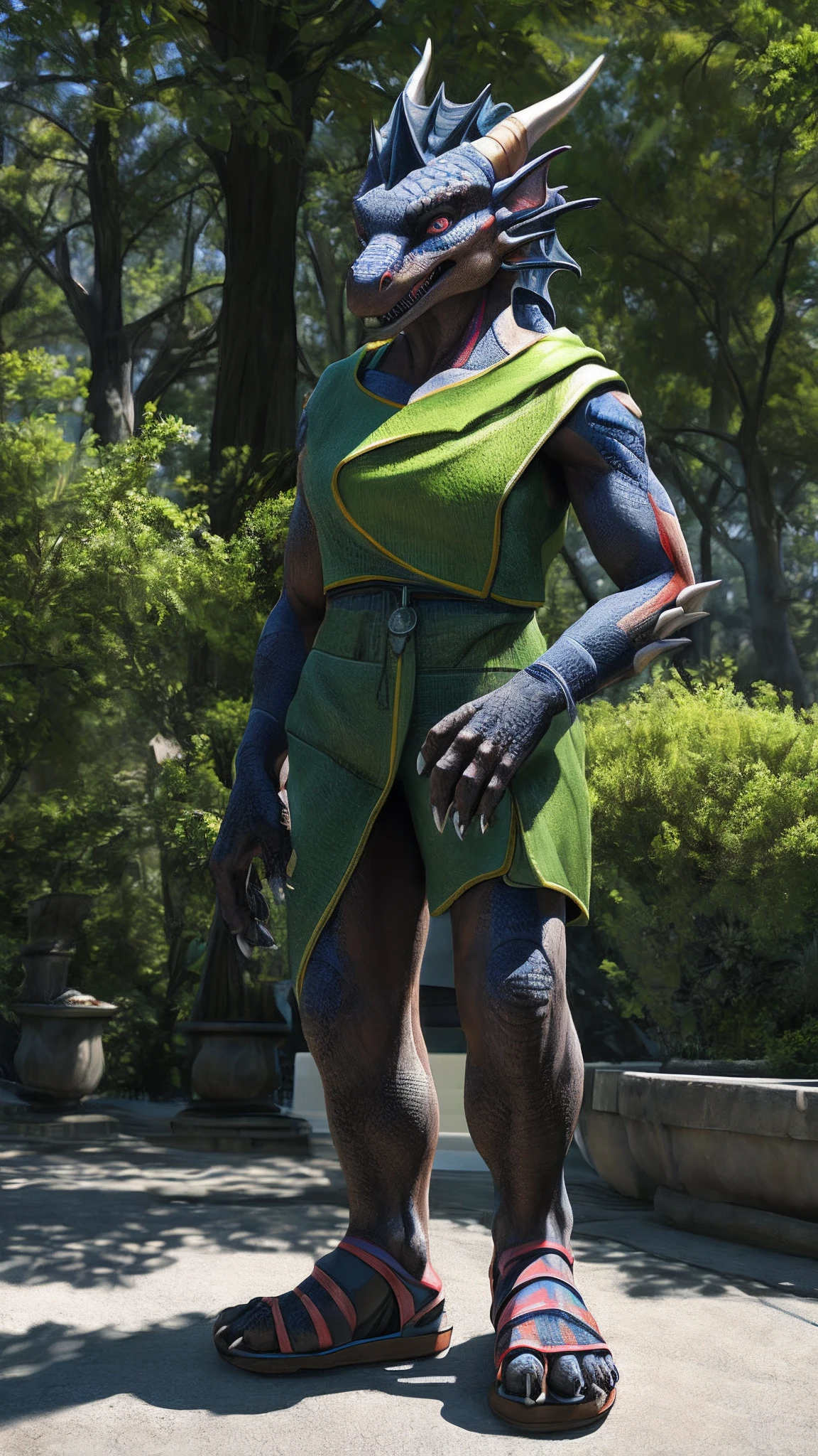 dragon,female,Android,Red Lingeri,sandals,Standing outside,Bundled,HD graphics,Detailed and realistic,high detal,high qulity,photo-realistic,photorealistic eye,Detailed paws,Clear eyes,Masterpiece artwork,Five-fingered hands,top-quality,32k,hyper HD,cg art
