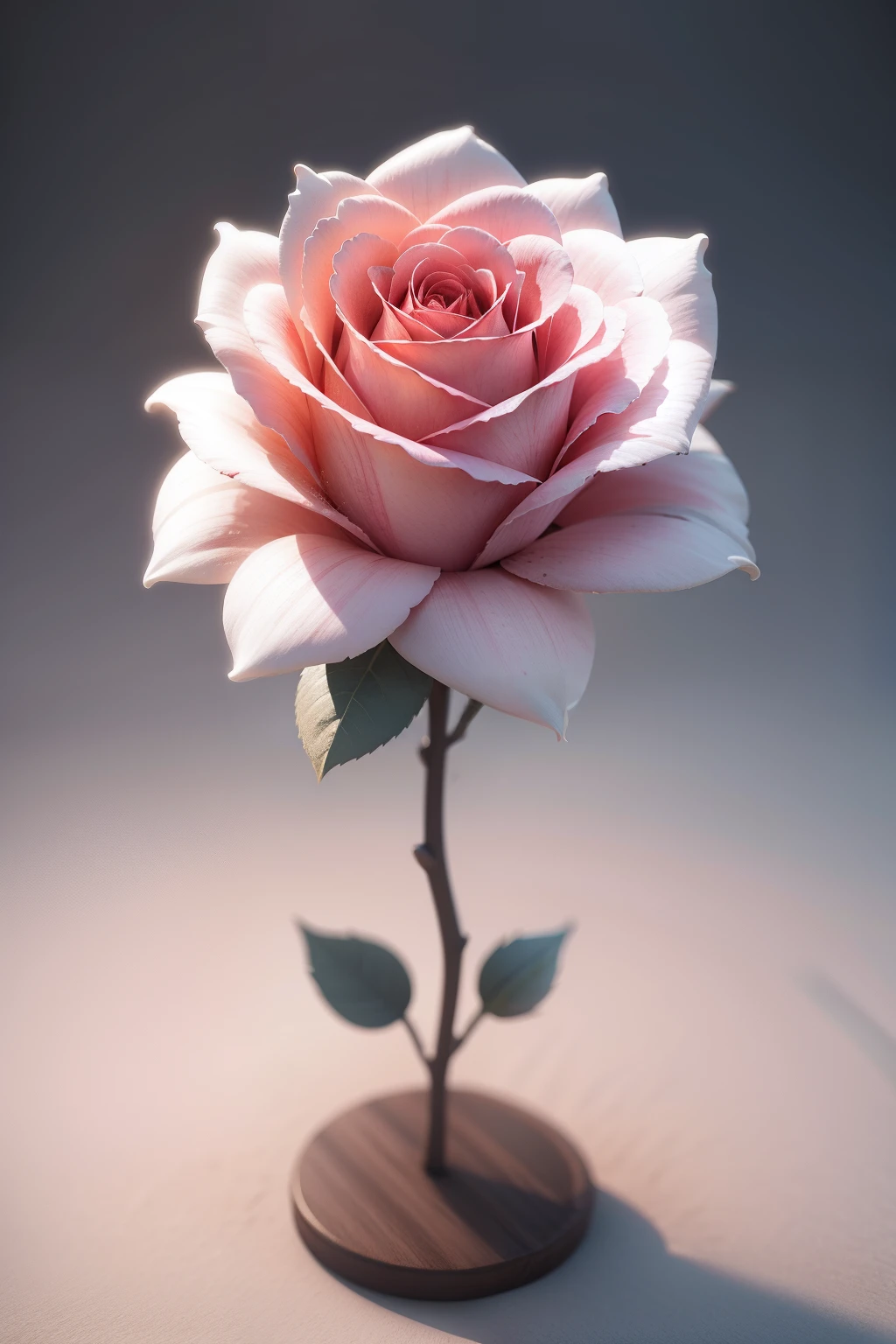 Rose flower,white backgrounid,3D style