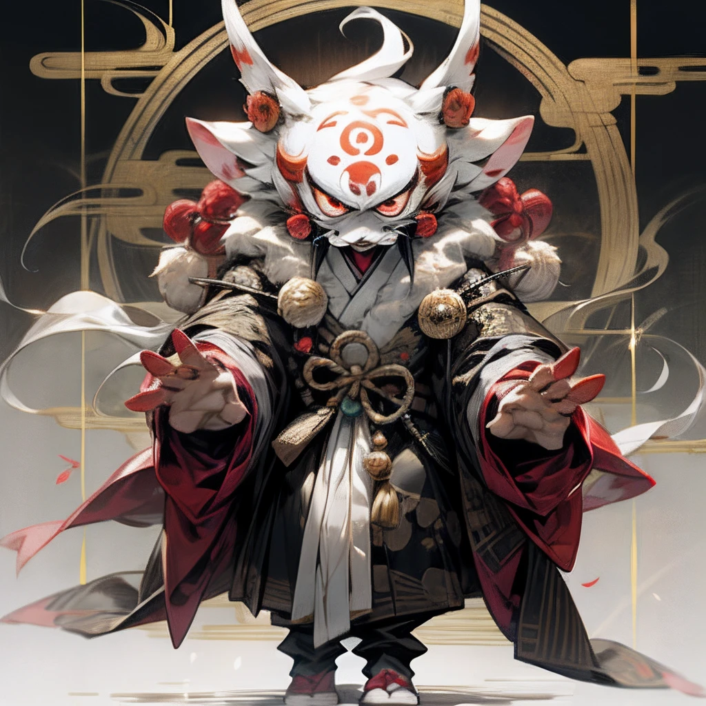 fullllbody、Yokai in Japanese costume、male people