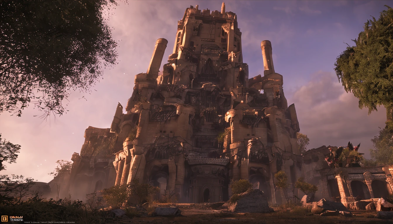 ruins、Huge tower in the center