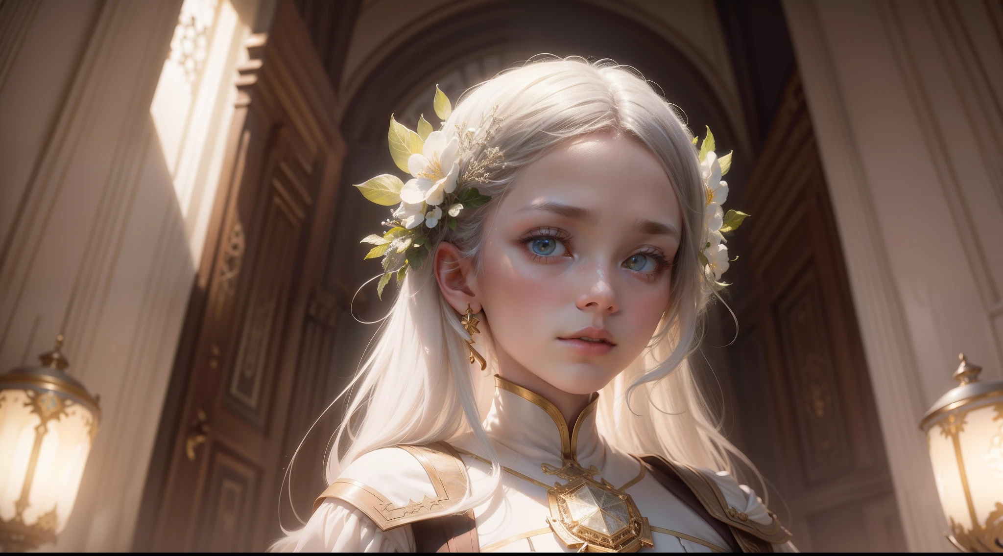 Snowflake、The complex forms and beauty of nature、kindness、gold、White the、bloo、masutepiece, Highest Quality, Food basket on the ground, ((Scared)), Lens Flare, Shade, bloom, ((light glow)), chromatic abberation], Jeremy Lipking, Antonio J. Manzanedo, in door (Alphonse Mucha), Digital Painting, Insane details, Intricate details, Beautifully color graded, Unreal Engine, Cinematic , colour grading, Editorial Photography , Photography, Photo Shot, Shot on 70mm lens, depth of fields, degrees of freedom, Tilt Blur, Shutter Speed 1/1000