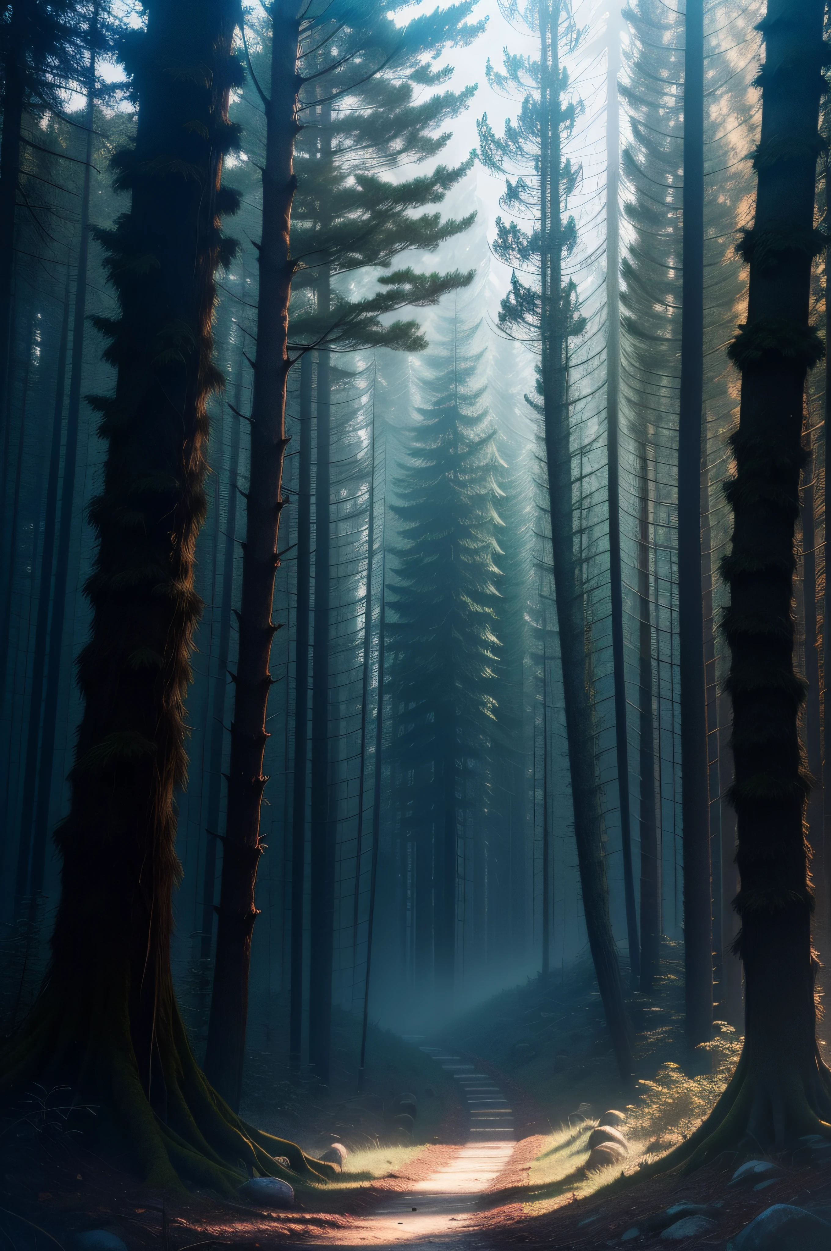 Dead by dawn,Deep forest,glen,Ghastly,ultraclear,Scenes,photorealestic,No characters
