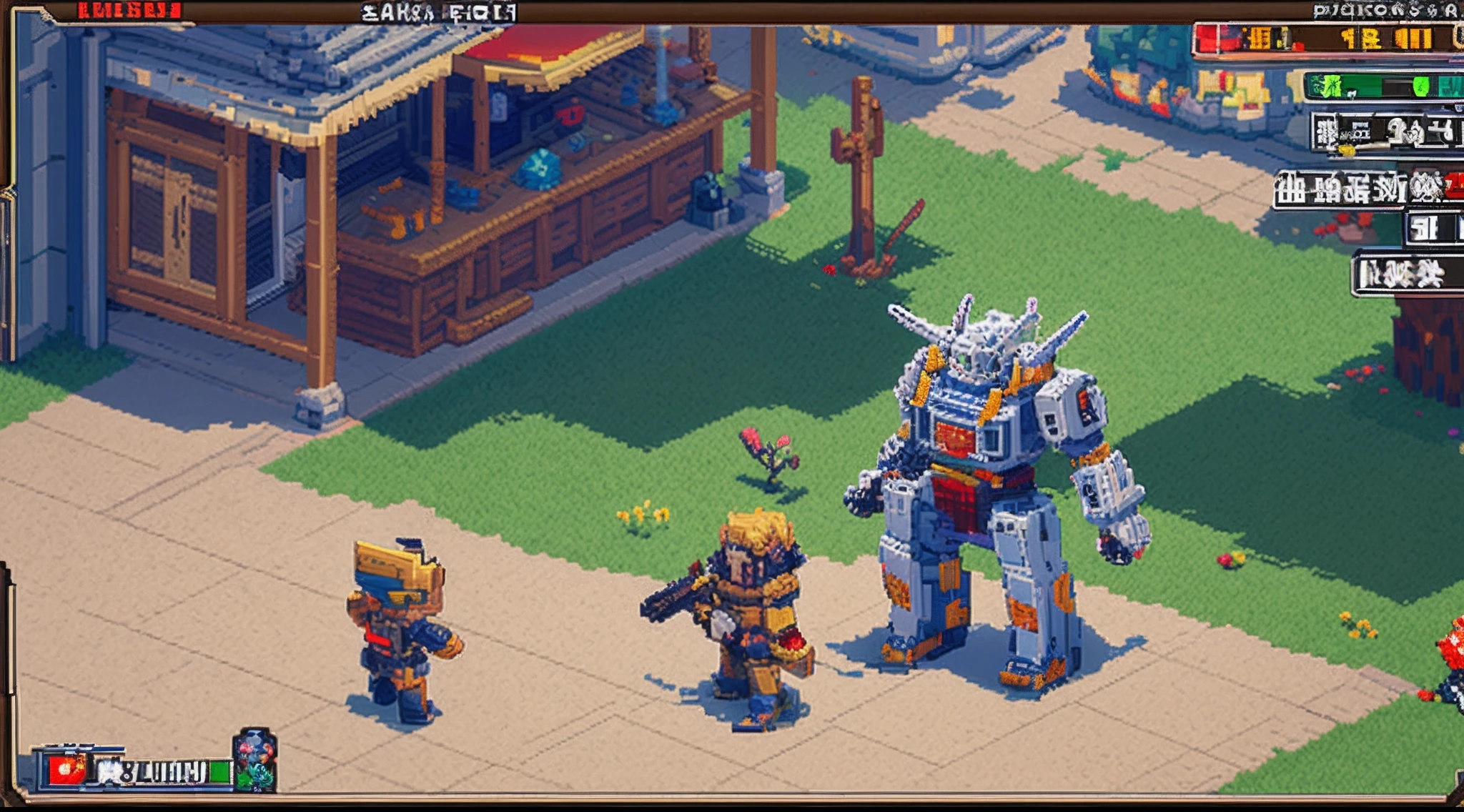 pixel game，character  design，super mecha，All kinds of artillery， Pixel art #pixelart