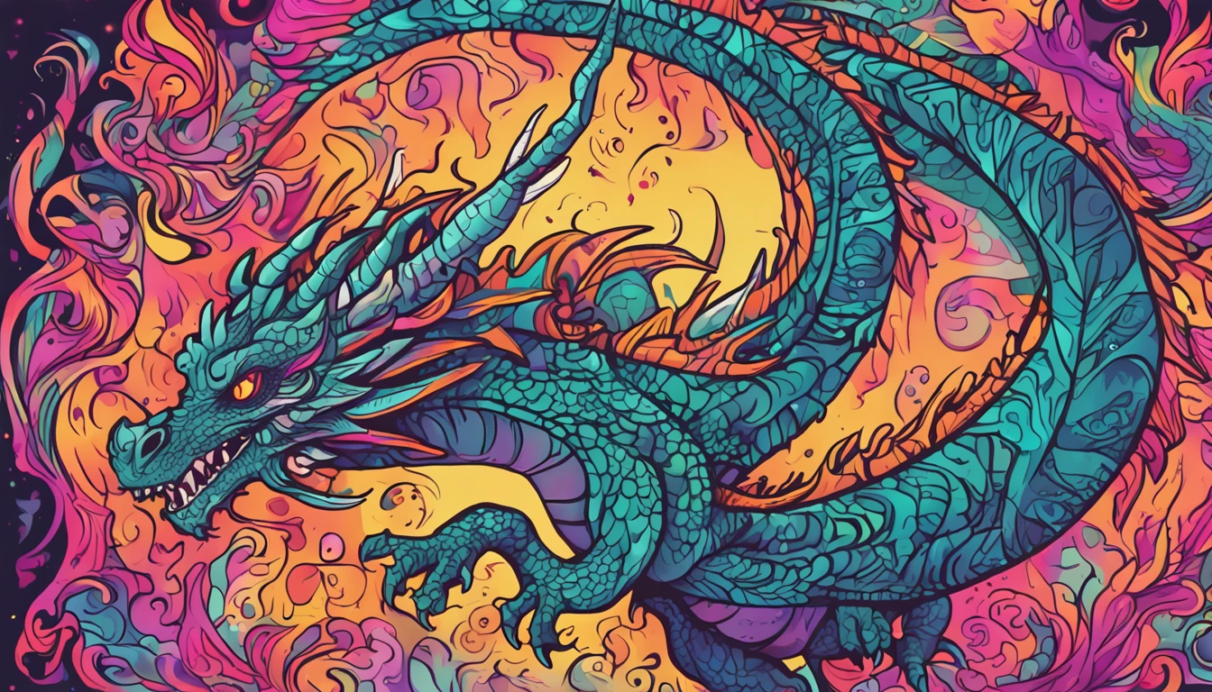<lora:Andrew:1> Andrew, stylized by Chung Shek, tattoo of a Charizard, Sun in the sky, Energetic