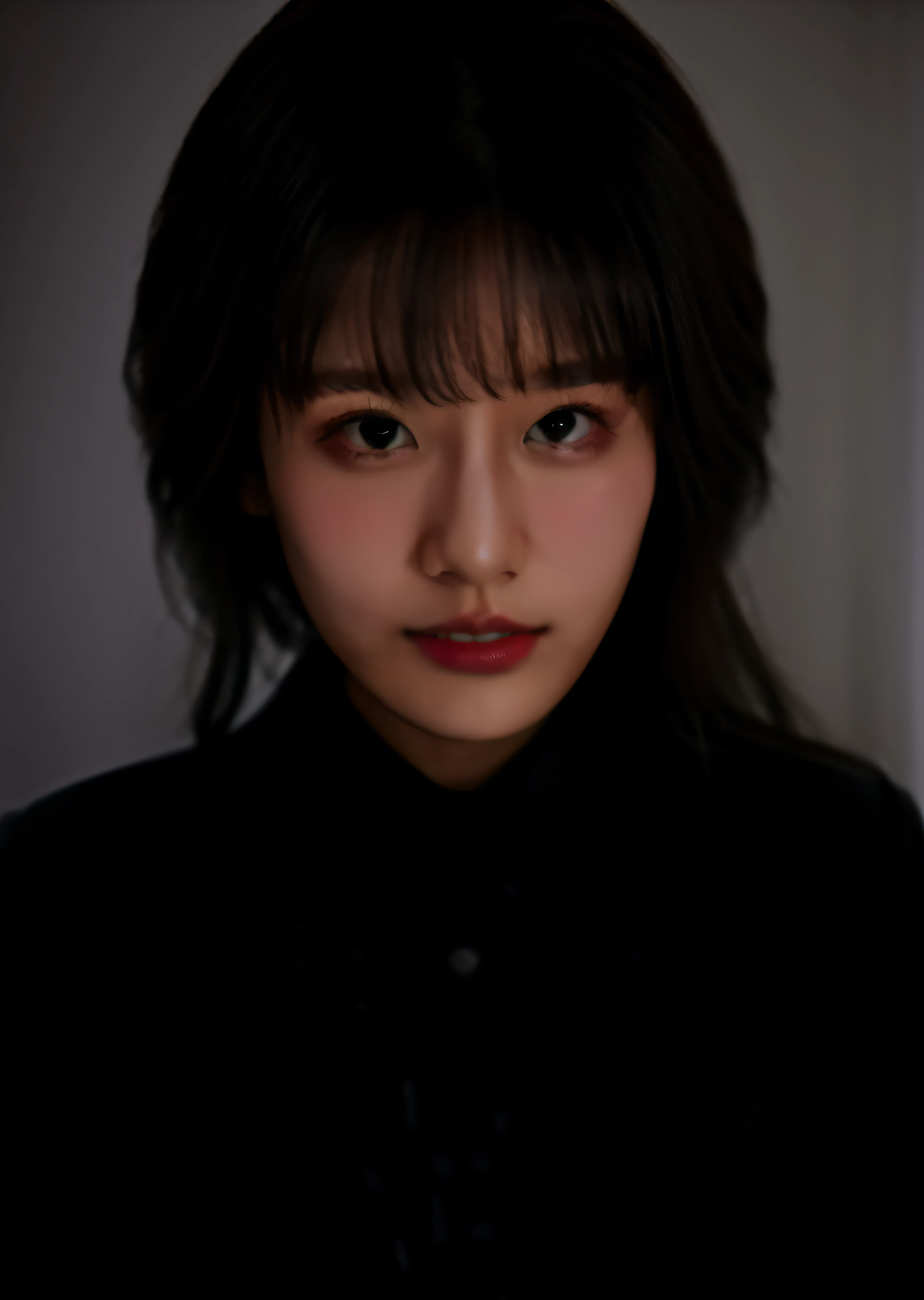 A girl in a black suit, headshot profile picture,adolable,goodlooking,Studio videography,saika