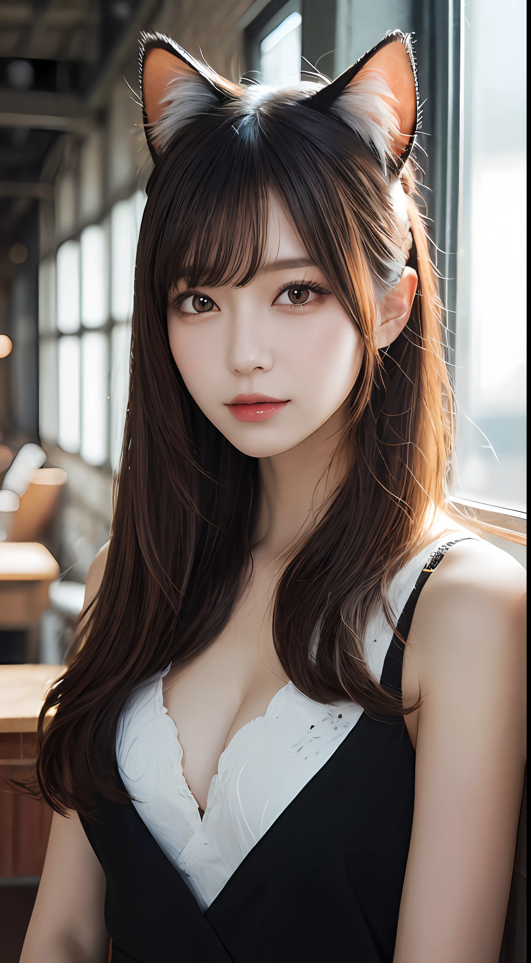 masutepiece, Best Quality, Illustration, Ultra-detailed, finely detail, hight resolution, 8K Wallpaper, Perfect dynamic composition, cat ear、cat ear、cat ear
