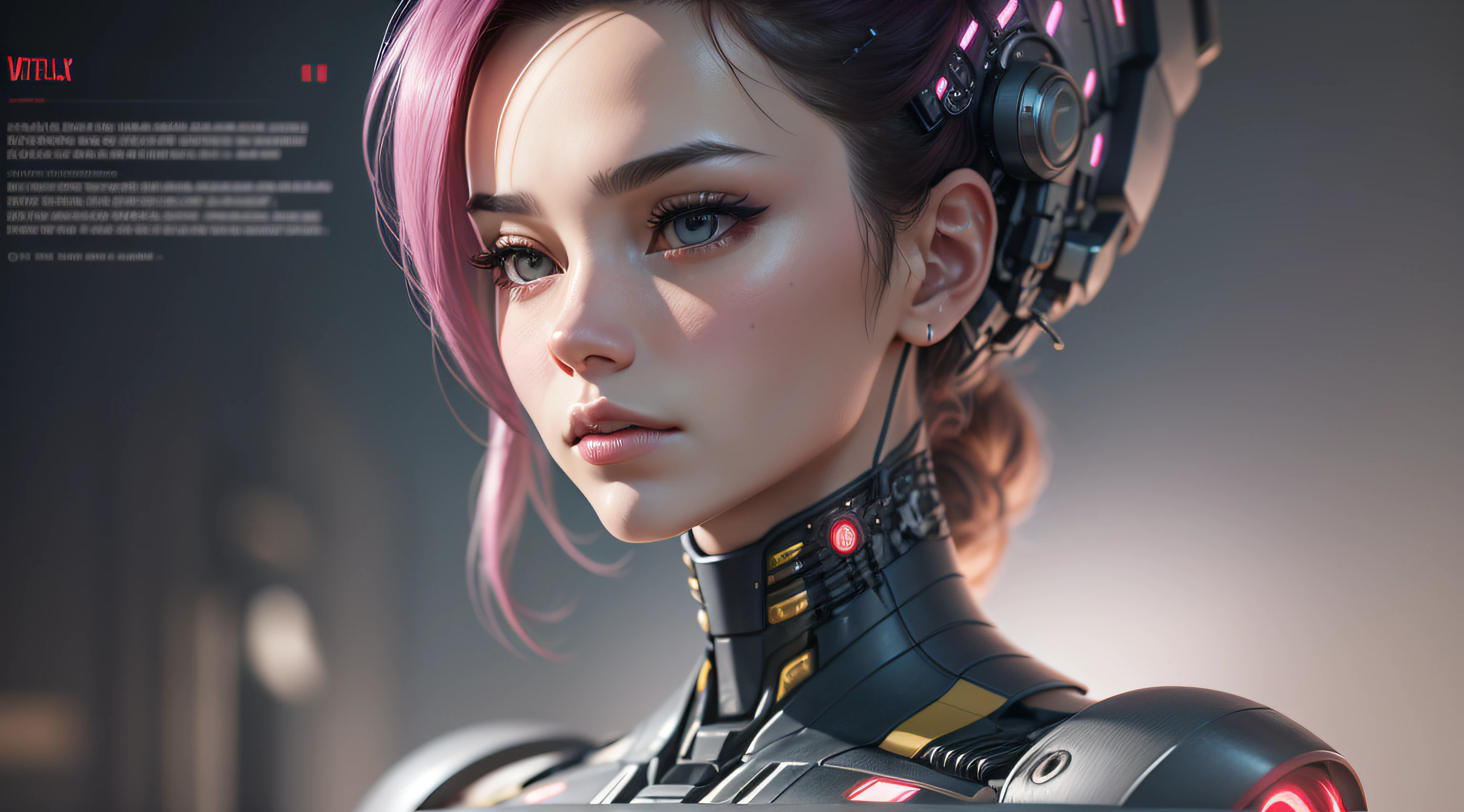 character sheets, Super detailed complex 3d rendering of beautiful porcelain silhouette japanese woman android face, Cyborg, cyborg robot parts, beautiful soft studio light, rim-light, vibrant detail, Luxurious cyberpunk, Lace, Hyperrealistic, anatomically, face muscles, electric cables, micro Chip, elegant, Beautiful background, Octane rendering, h.r. Giger style, Watch the Netflix screen