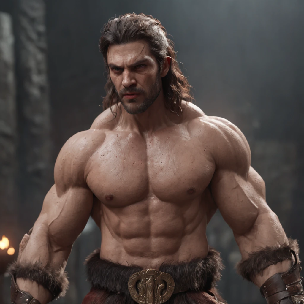 (professional 3d render:1.3) af (Realistic:1.3) most beautiful artwork photo in the world,Features soft and shiny male heroes, ((Epic hero fantasy muscle man rough wet hero angry looking long hair short beard and ferocious expression in dynamic pose, Fantastic location, Majestic cluttered environment)), full body 8k unity render, action shot, skin pore, very dark lighting, heavyshading, Detailed, Detailed face, (vibrant, photograph realistic, Realistic, Dramatic, Dark, Sharp focus, 8K), (Old leather garments damaged by weathering:1.4), ((((Wear fur)))), (Intricate:1.4), decadent, (Highly detailed:1.4), Digital painting, rendering by octane, art stations, concept-art, smooth, Sharp focus, illustration, Art germ, (loish:0.23), wlop ilya kuvshinov, and greg rutkowski and alphonse mucha gracias, (Global illumination, Studio light, volumettic light), heavy rain, particles floating, lotr, fantasy, elf, full bodyesbian, ((Dark and ancient city background:1.3)),CGSesociety,art stations