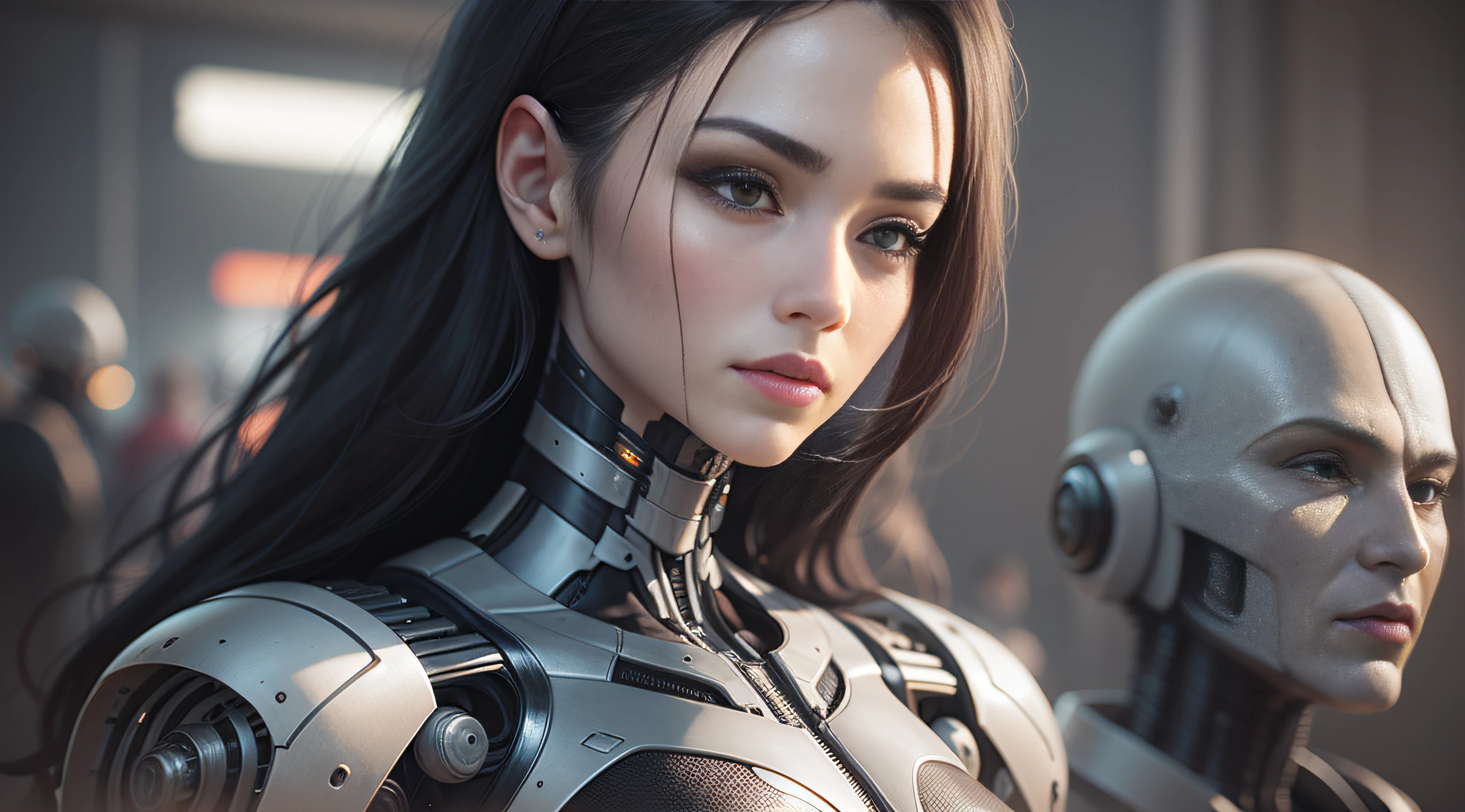 character sheets, Super detailed complex 3d rendering of beautiful porcelain silhouette japanese woman android face, Cyborg, cyborg robot parts, beautiful soft studio light, rim-light, vibrant detail, Luxurious cyberpunk, Lace, Hyperrealistic, anatomically, face muscles, electric cables, micro Chip, elegant, Beautiful background, Octane rendering, h.r. Giger style, Watch the Netflix screen