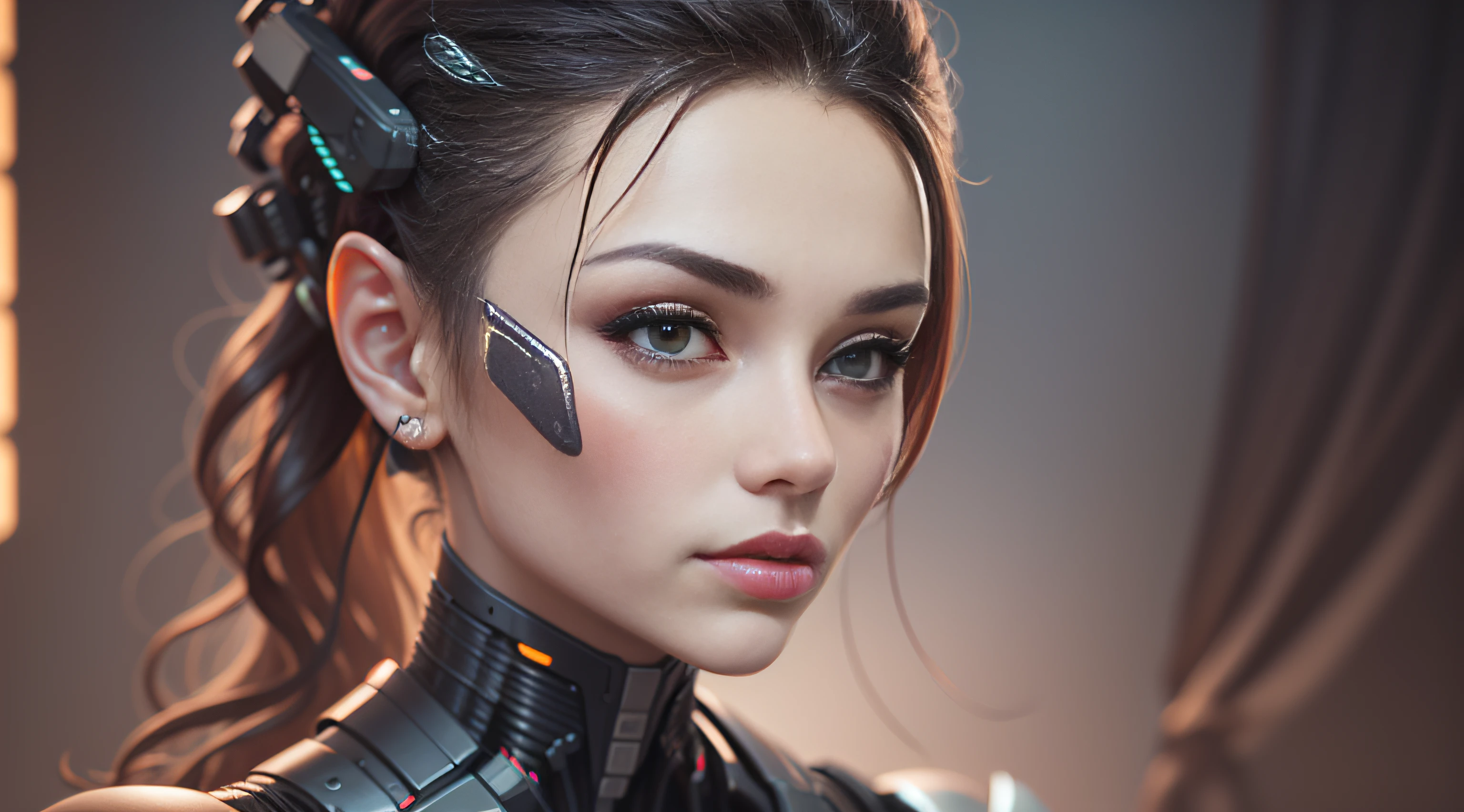 character sheets, Super detailed complex 3d rendering of beautiful porcelain silhouette japanese woman android face, Cyborg, cyborg robot parts, beautiful soft studio light, rim-light, vibrant detail, Luxurious cyberpunk, Lace, Hyperrealistic, anatomically, face muscles, electric cables, micro Chip, elegant, Beautiful background, Octane rendering, h.r. Giger style, Watch the Netflix screen