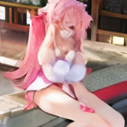 anime girl with pink hair sitting on a ledge in a pool, haruno sakura, seductive anime girl, humanoid pink female squid girl, sakura haruno, top rated on pixiv, anime girl with long hair, at pixiv, sakura haruno in slug sage mode, beautiful alluring anime woman, beautiful alluring anime , marin kitagawa fanart