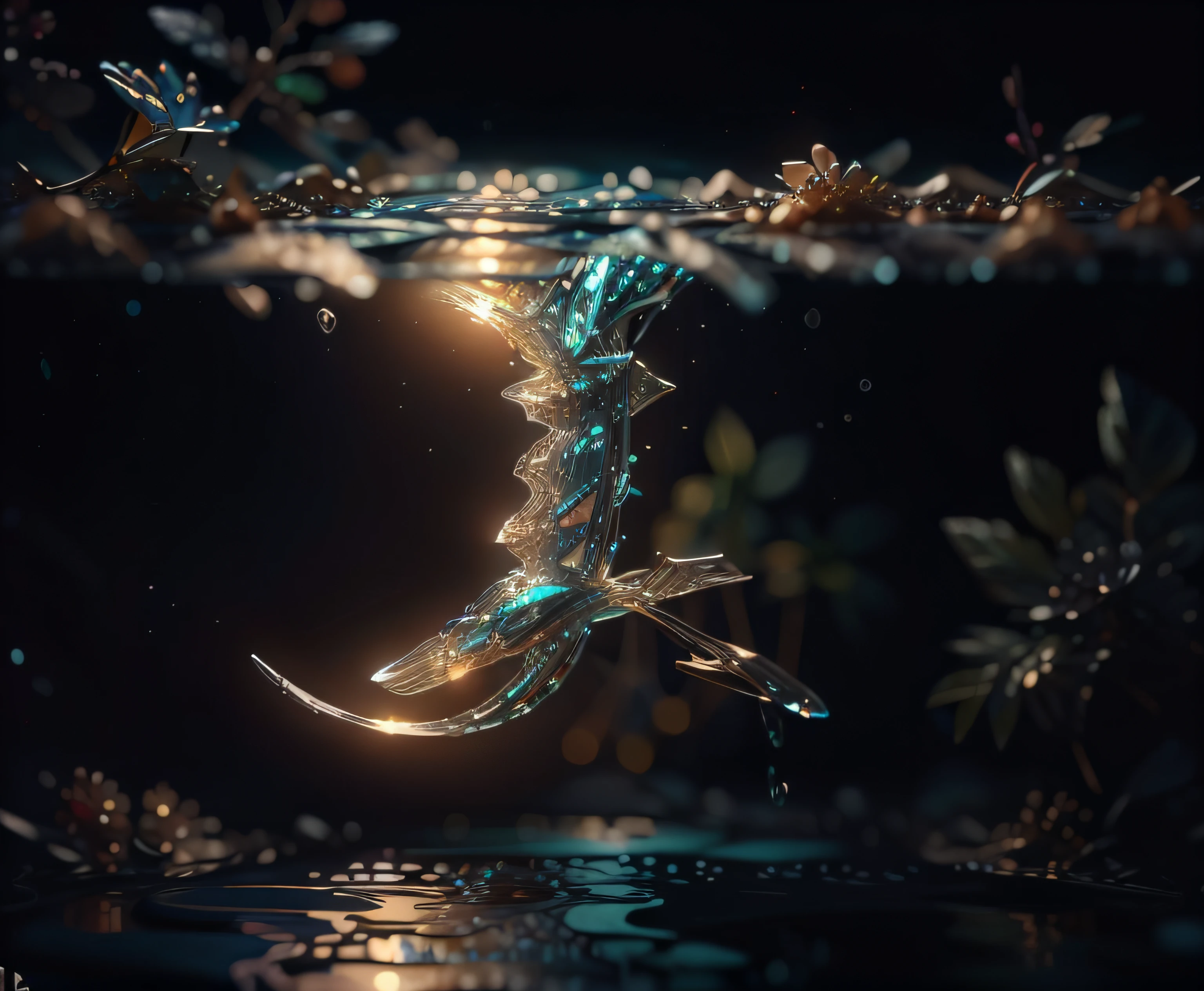 Masterpiece, Best quality, (Ivory white:1),Type art,water flowing,Water quality sense , heavily stylized, 4K, unreal engine 5 render,