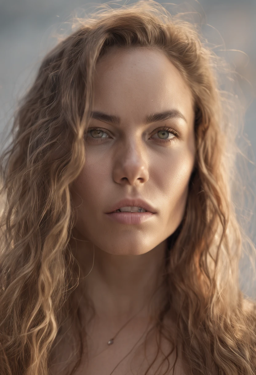 Natural photography of a beautiful girl, wearing a loose crop top, leaning over, long flowing hair, big bust, locks eyes into the camera, symmetrical eyes, symmetrical face, photorealistic, photography, path tracing, specular lighting, volumetric face light, path traced hair, visible shadows, intricate, elaborate