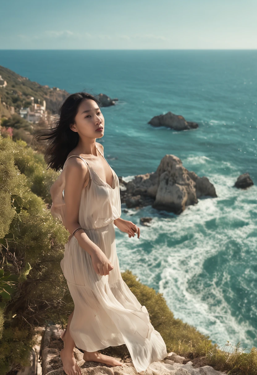 Hana, the Asian girl, finds herself in the enchanting landscapes of Italy, where every corner is a masterpiece waiting to be explored. As she stands on the shores of a picturesque Italian beach, the azure waters of the Mediterranean Sea stretch before her, mirroring the boundless possibilities of her journey. The gentle sea breeze carries whispers of history and romance, creating an unforgettable moment of cultural immersion.
Negative prompt: Disconnected from surroundings, out-of-place appearance, mismatched clothing, awkward pose, lack of engagement with the environment, unrealistic lighting, distorted proportions, unconvincing expression, monotonous atmosphere, artificial colors, poorly defined features, asymmetrical appearance, unrealistic shadows, lack of depth, pixelation, unrealistic sky-water transition, unnatural skin tones.