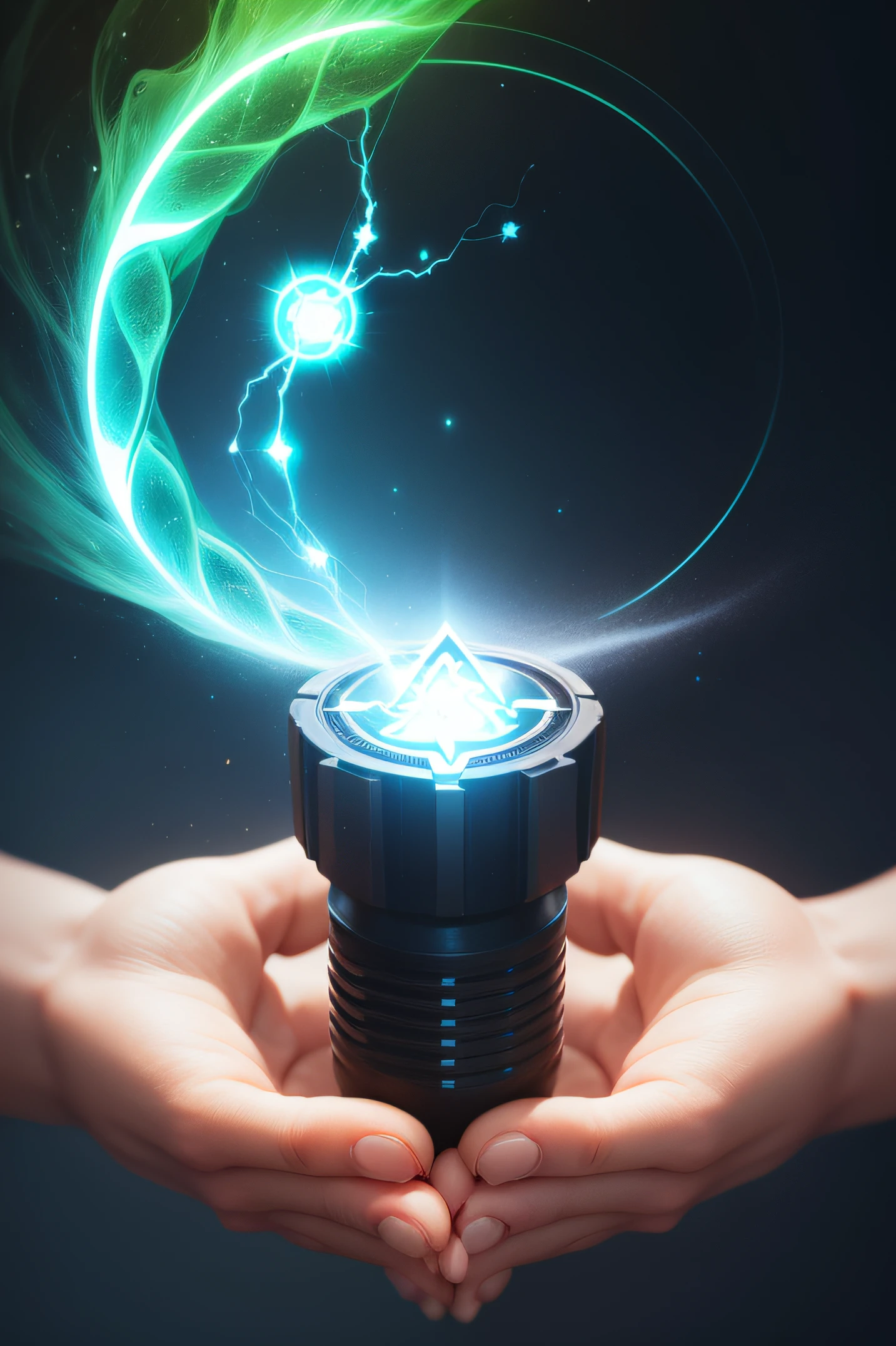 Create a logo for Eco-Pawer that combines energy symbols with natural elements.