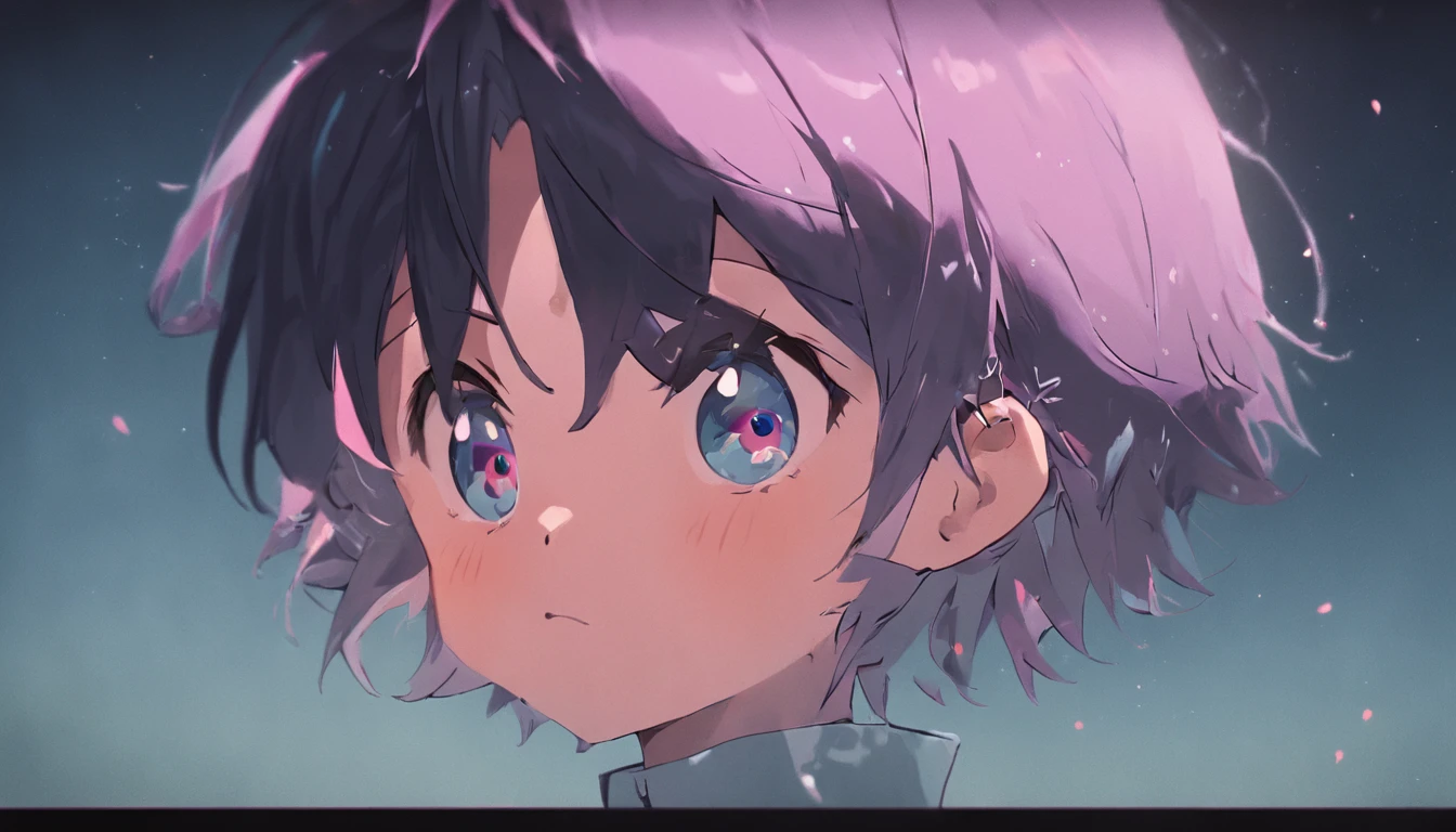boy, house, black hair, hair bobbles, wince, longeyelashes, solid circle eyes, fake animal ears, light smile, ear blush, fang, Surrealism, drop shadow, anaglyph, stereogram, tachi-e, pov, atmospheric perspective, 8k, super detail, ccurate, best quality