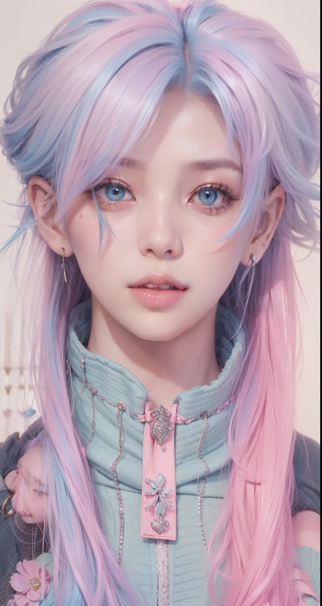 ((Male and female couples)), window, Idol Photos, Magazine covers, Photos of actors, Professional Photos, Height difference, tall male, Happiness, youthfulness, extra detailed face, detailed punk hair, very detailed character, inspired by Sim Sa-jeong, Cai Xukun's, detailed realistic faces, highly detailed realistic face, high detailed face anime, realistic detailed face, Accurate detailed face, attractive androgynous humanoid, Cool Korean fashion in black, ((With a man with light blue hair)), ((Woman with pink hair)), ((Woman with long hair below waist)), ((Man with short hair over ears)), ((Pink hair woman with gentle expression)), ((Man with light blue hair with wild expression)), high-level image quality, masterpiece, Photographed so that the whole body can be seen, Photographed to make clothes look beautiful, Take your eyes off, ((two individuals)), ((British couple))