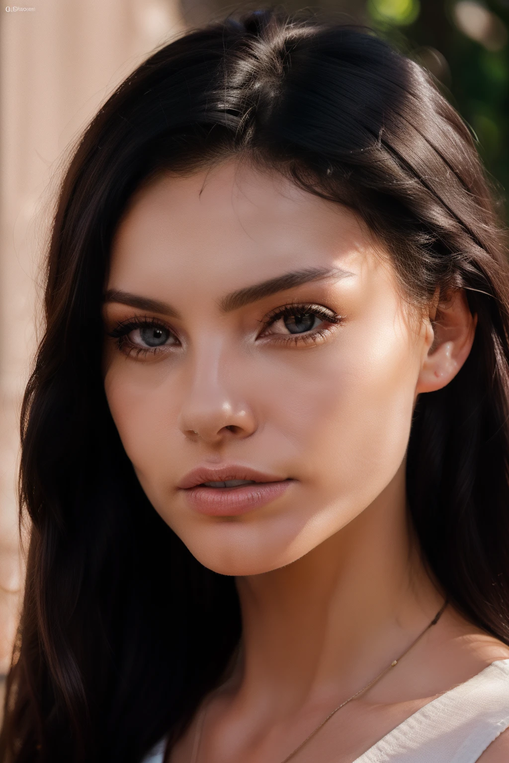 portrait of a dark hair russian model::1 natural lighting::1 serious::1 natural features::1 35mm lens::1 global illumination::1 uplight::1 dof --ar 16:9 --q 2