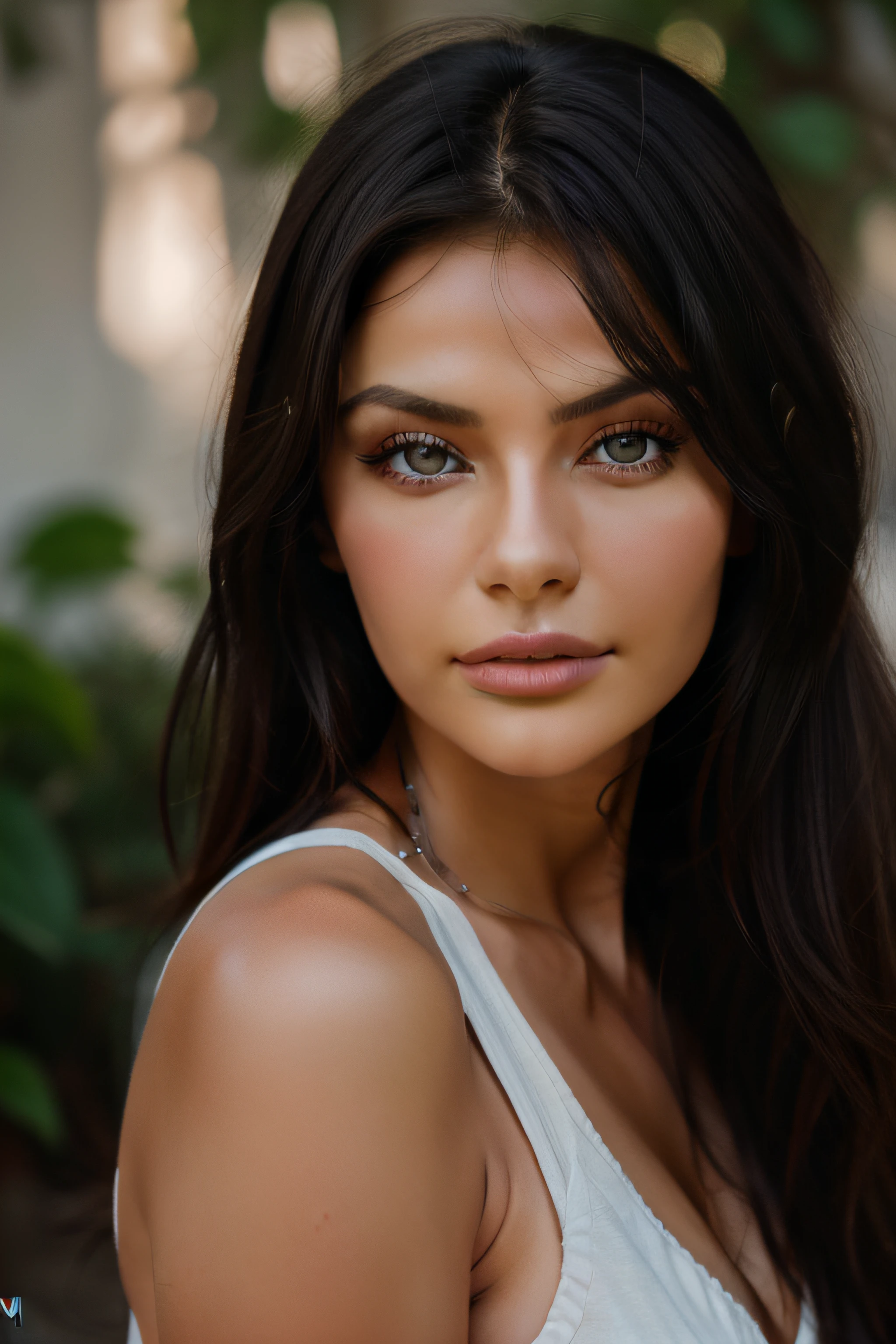 portrait of a dark hair russian model::1 natural lighting::1 serious::1 natural features::1 35mm lens::1 global illumination::1 uplight::1 dof --ar 16:9 --q 2