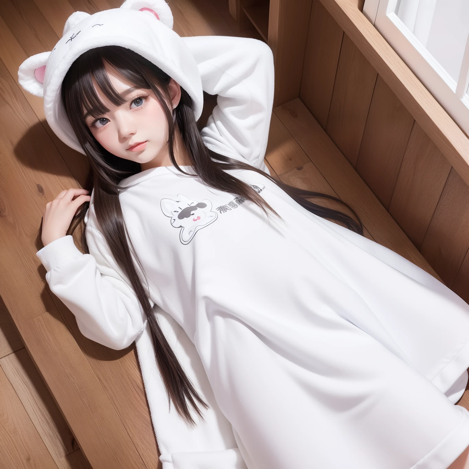 Milky long-haired milk,White clothes,Hu Hu is a very cute face,This is a cute sweet girl