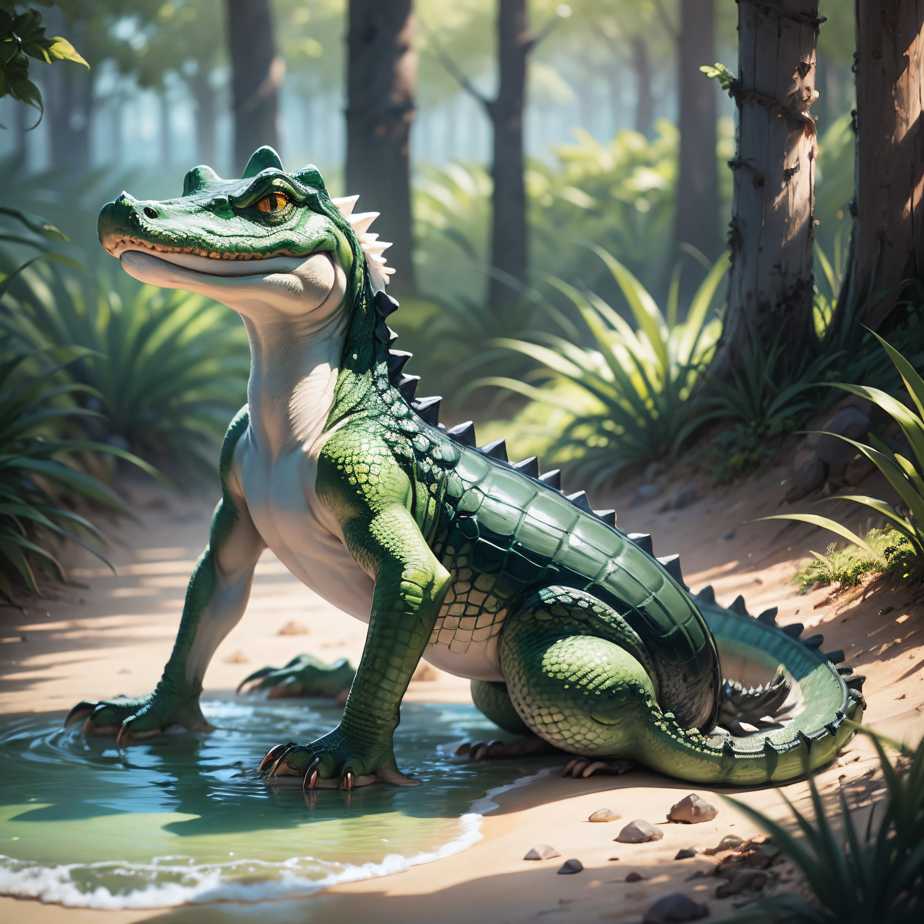 gouache alligator in sunglasses --auto --s2