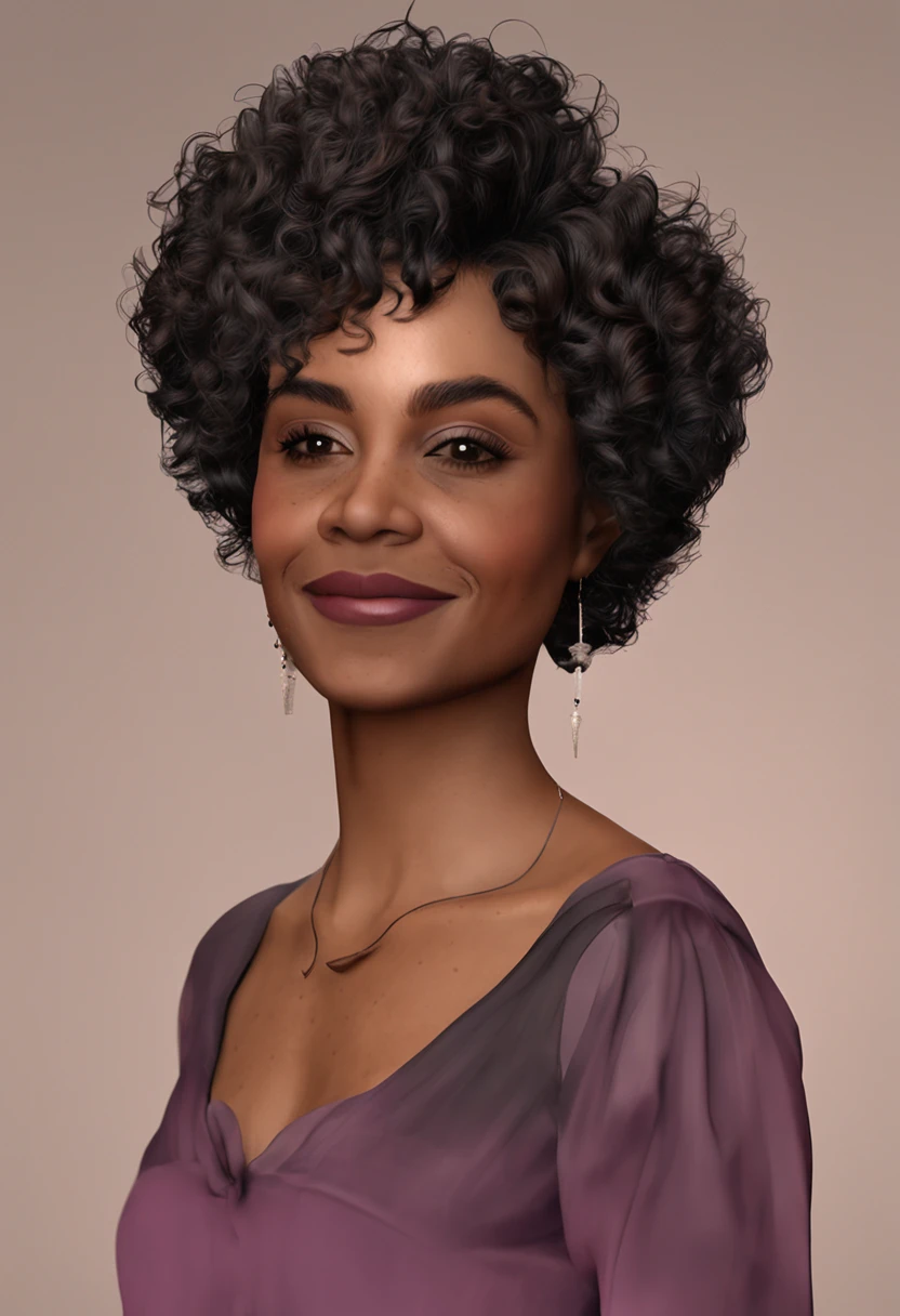 African American girl around 40 years old with curly hair, curly and short top hair, Short black curly hair, Short curly hair, curly bang, very short curly hair, Black curly hair, Messy curls, Roll and blanch, Curly Black Hair Natural black hair,8 inches long