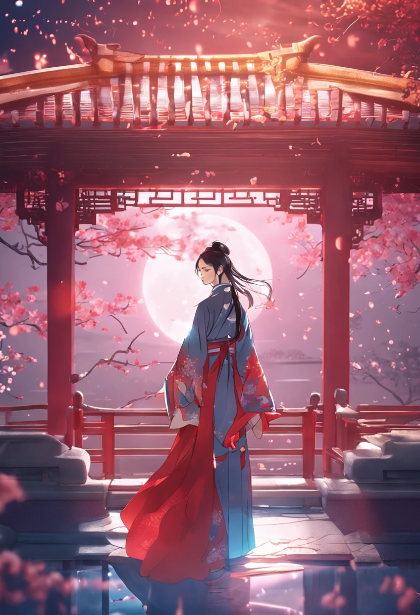 1girl, (hanfu), glowing, sidelighting, wallpaper,