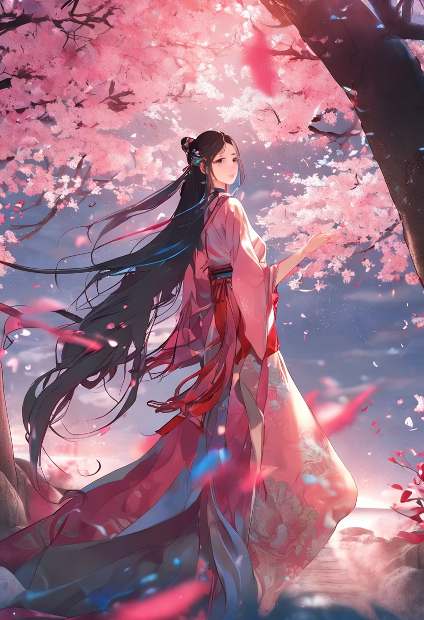 1girl, (hanfu), glowing, sidelighting, wallpaper,