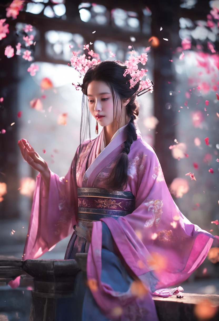 1girl, (hanfu), glowing, sidelighting, wallpaper,