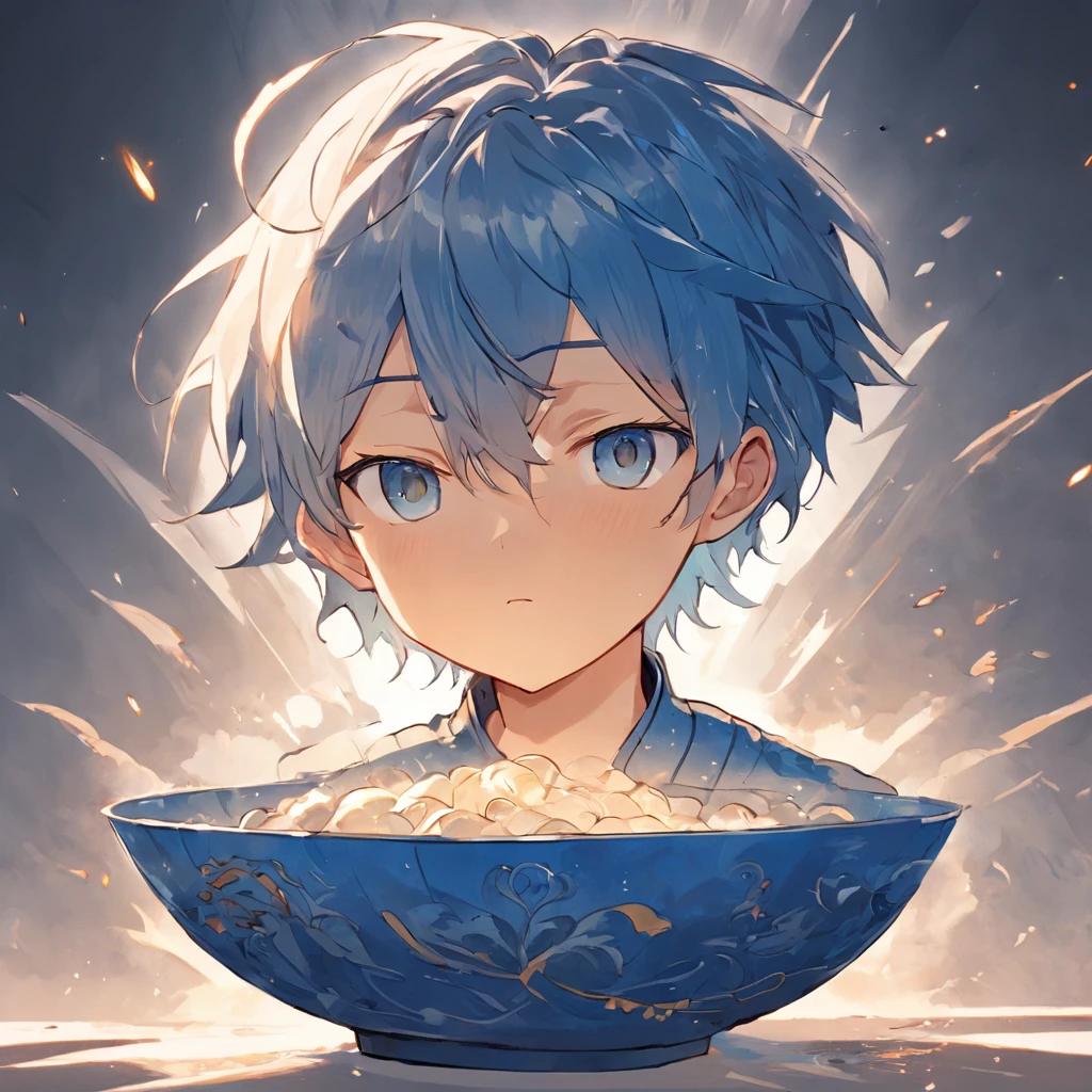 (White background:1.4),(Silhouette of a boy's head, Eyes closed, Short blue and bowl hair, Oriental elements),(Chinese illustration:1.3,paper art:1.3, Quilted paper art:1.2),( Reasonable design logo, Clear lines, High sharpness,Best quality, Very detailed, Masterpiece, movie light effect, 4K ), bowl haircut, undercut hair, straight hair (messy hair:0.0) (straight hair:1.8)